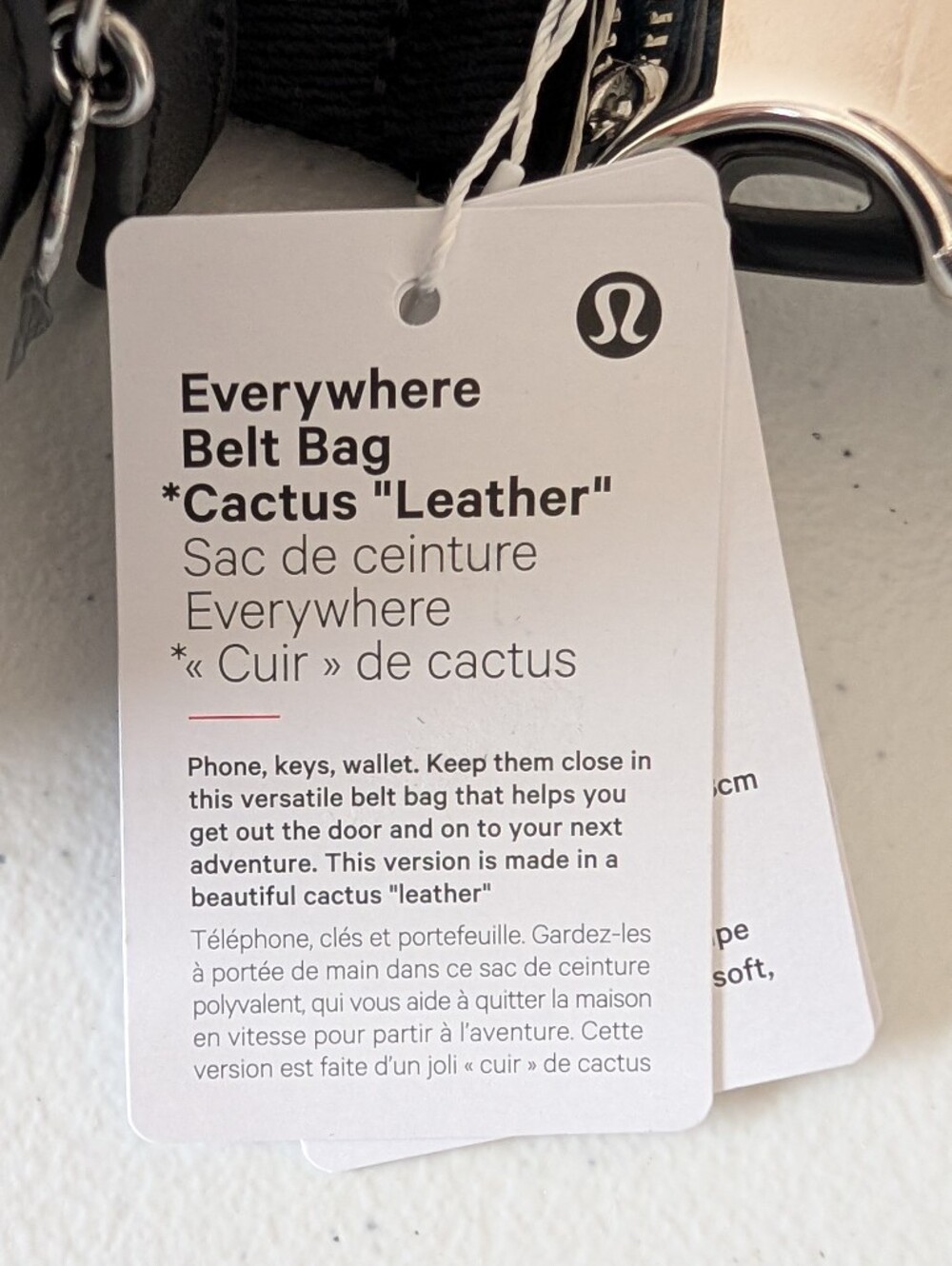 NWT Everywhere Belt Bag Cactus "Leather" 1L Black / Silver - Picture 7 of 15